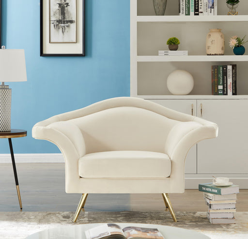 Lips Cream Velvet Chair - Furniture Stars (Chicago, IL)