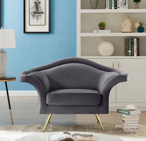 Lips Grey Velvet Chair - Furniture Stars (Chicago, IL)