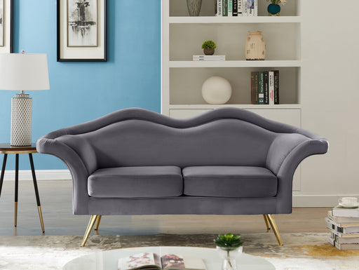 Lips Grey Velvet Loveseat - Furniture Stars (Chicago, IL)