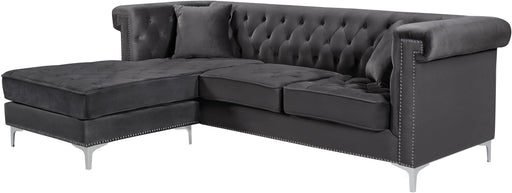 Damian Grey Velvet 2pc. Reversible Sectional - Furniture Stars (Chicago, IL)
