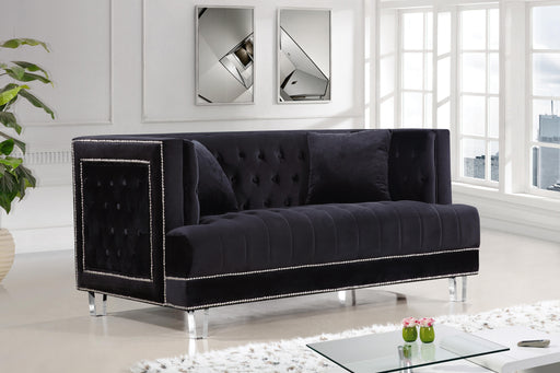 Lucas Black Velvet Loveseat - Furniture Stars (Chicago, IL)