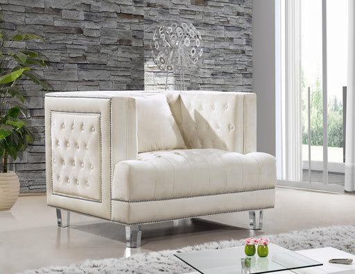 Lucas Cream Velvet Chair - Furniture Stars (Chicago, IL)