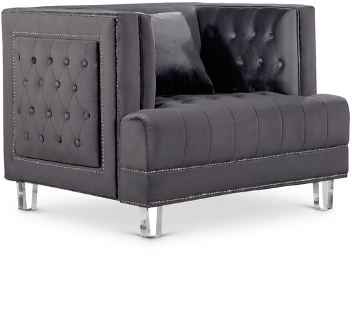 Lucas Grey Velvet Chair - Furniture Stars (Chicago, IL)