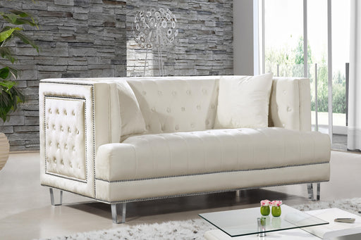 Lucas Cream Velvet Loveseat - Furniture Stars (Chicago, IL)