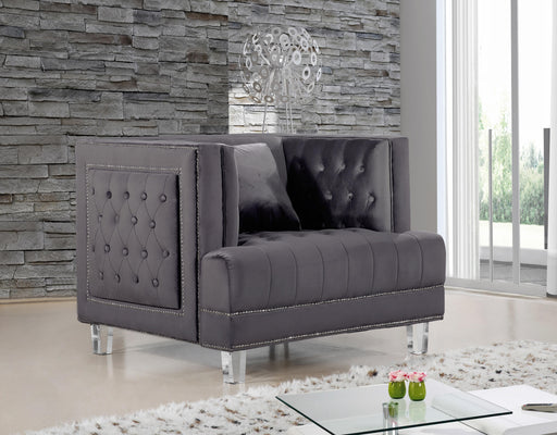 Lucas Grey Velvet Chair - Furniture Stars (Chicago, IL)