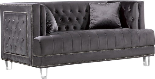 Lucas Grey Velvet Loveseat - Furniture Stars (Chicago, IL)