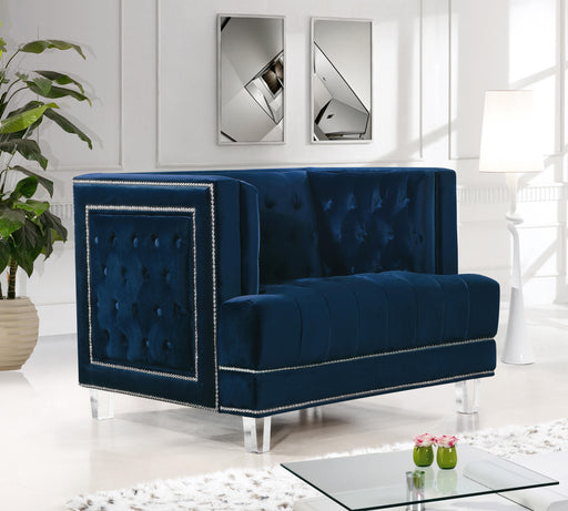 Lucas Navy Velvet Chair - Furniture Stars (Chicago, IL)