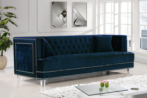 Lucas Navy Velvet Sofa - Furniture Stars (Chicago, IL)
