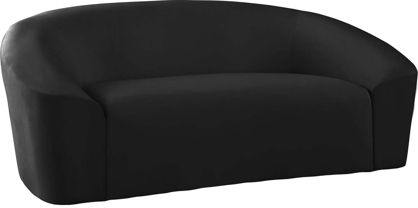 Riley Black Velvet Loveseat - Furniture Stars (Chicago, IL)