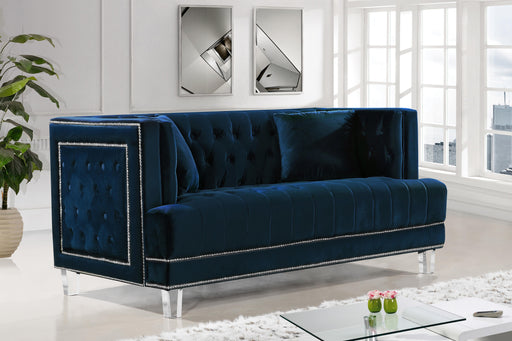 Lucas Navy Velvet Loveseat - Furniture Stars (Chicago, IL)