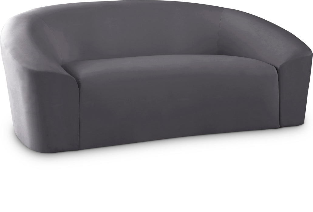 Riley Grey Velvet Loveseat - Furniture Stars (Chicago, IL)