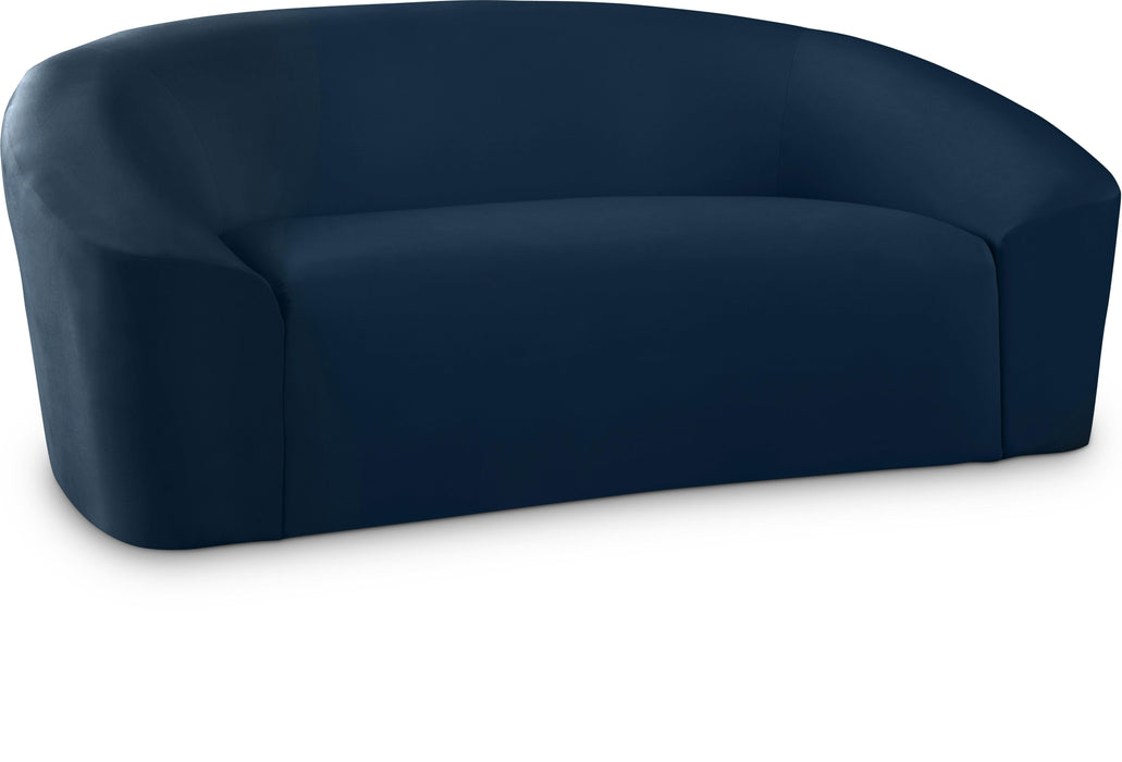 Riley Navy Velvet Loveseat - Furniture Stars (Chicago, IL)