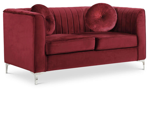 Isabelle Burgundy Velvet Loveseat - Furniture Stars (Chicago, IL)