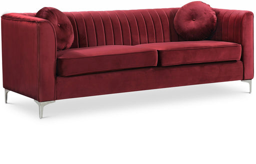 Isabelle Burgundy Velvet Sofa - Furniture Stars (Chicago, IL)