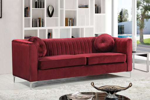 Isabelle Burgundy Velvet Sofa - Furniture Stars (Chicago, IL)