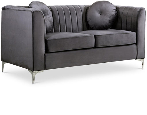 Isabelle Grey Velvet Loveseat - Furniture Stars (Chicago, IL)