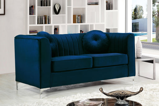 Isabelle Navy Velvet Loveseat - Furniture Stars (Chicago, IL)