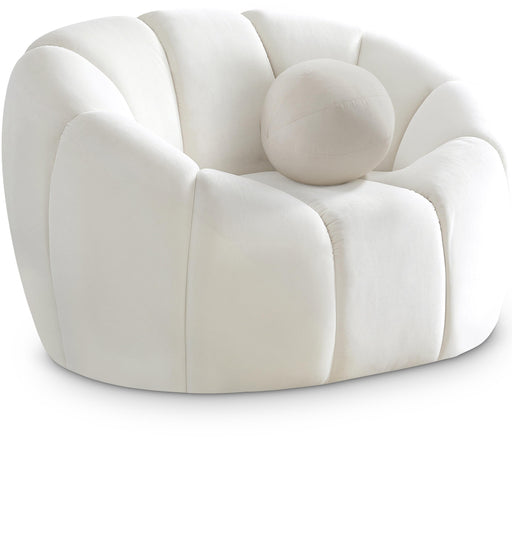 Elijah Cream Velvet Chair - Furniture Stars (Chicago, IL)