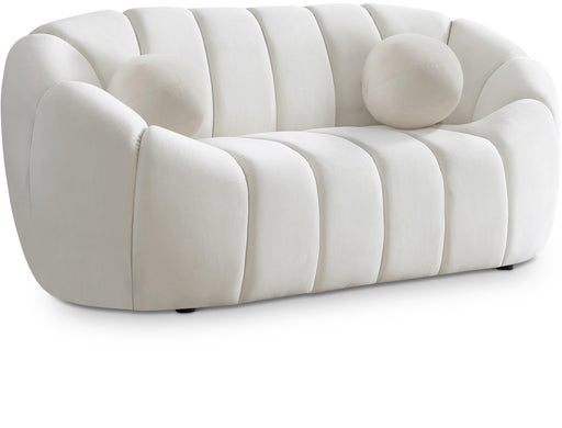 Elijah Cream Velvet Loveseat - Furniture Stars (Chicago, IL)