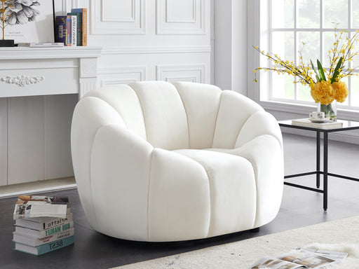 Elijah Cream Velvet Chair - Furniture Stars (Chicago, IL)