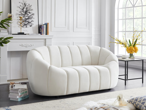 Elijah Cream Velvet Loveseat - Furniture Stars (Chicago, IL)