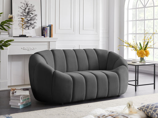 Elijah Grey Velvet Loveseat - Furniture Stars (Chicago, IL)