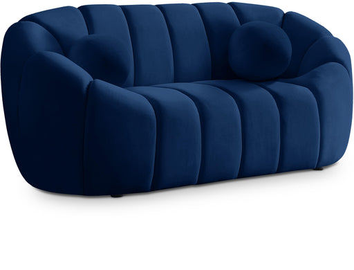 Elijah Navy Velvet Loveseat - Furniture Stars (Chicago, IL)