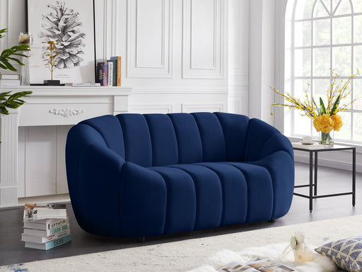 Elijah Navy Velvet Loveseat - Furniture Stars (Chicago, IL)