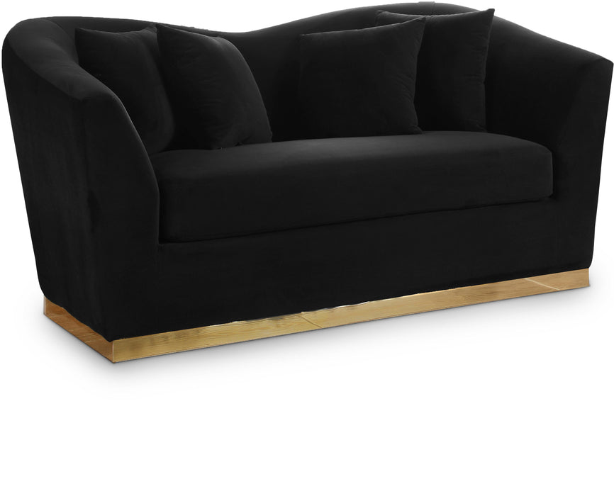 Arabella Black Velvet Loveseat - Furniture Stars (Chicago, IL)