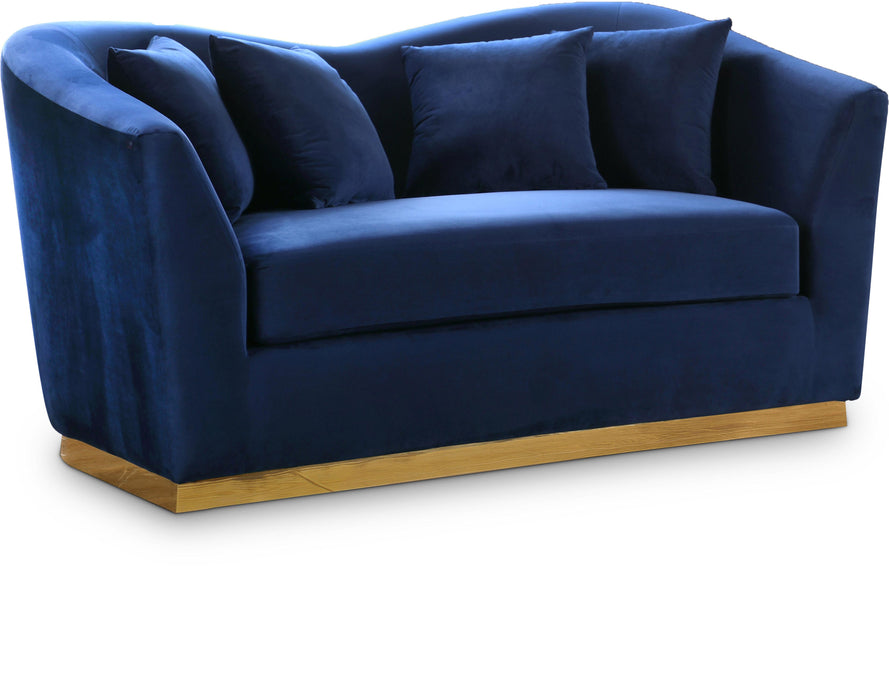 Arabella Navy Velvet Loveseat - Furniture Stars (Chicago, IL)