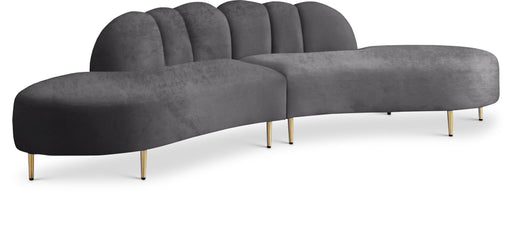 Divine Grey Velvet 2pc. Sectional - Furniture Stars (Chicago, IL)