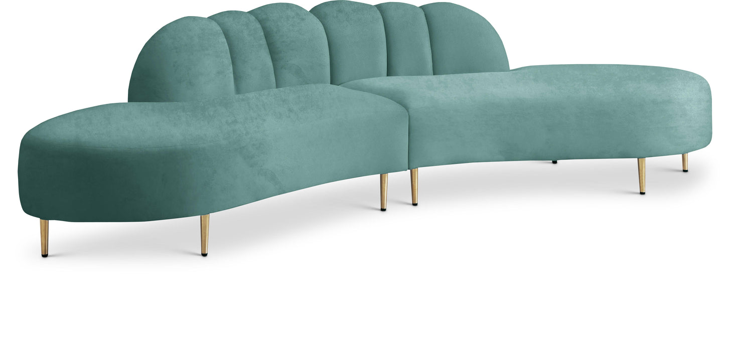 Divine Mint Velvet 2pc. Sectional - Furniture Stars (Chicago, IL)