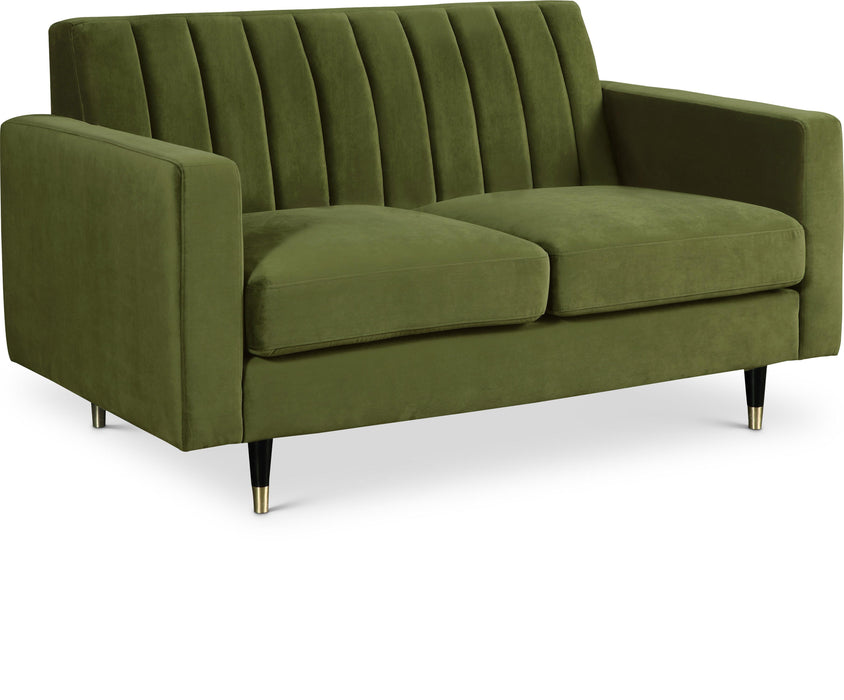 Lola Olive Velvet Loveseat - Furniture Stars (Chicago, IL)
