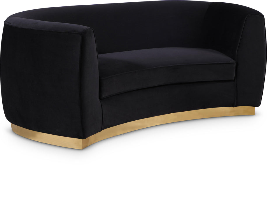 Julian Black Velvet Loveseat - Furniture Stars (Chicago, IL)
