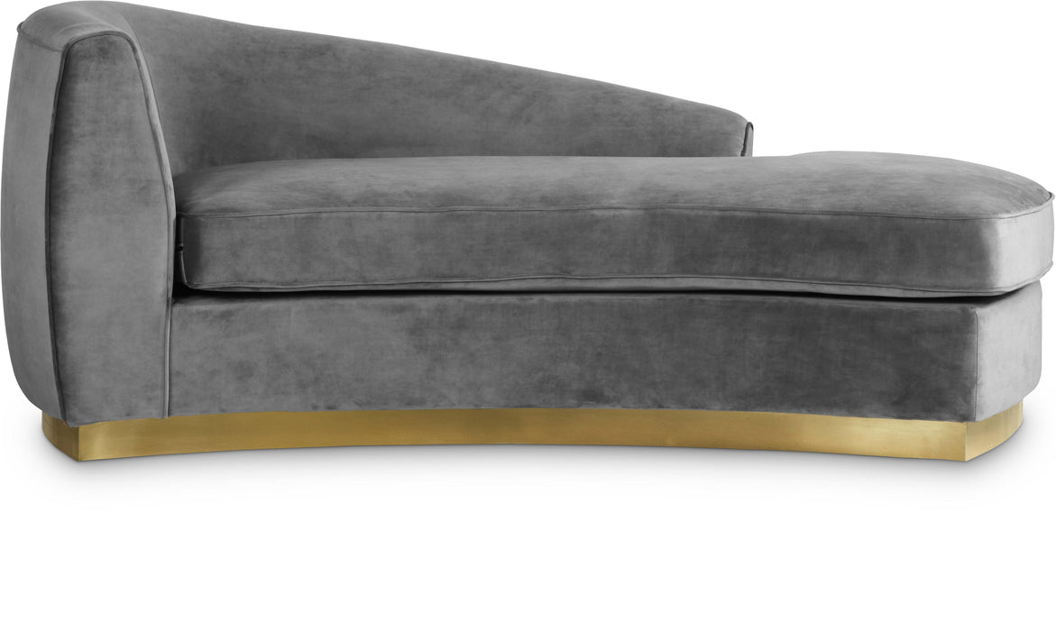 Julian Grey Velvet Chaise - Furniture Stars (Chicago, IL)