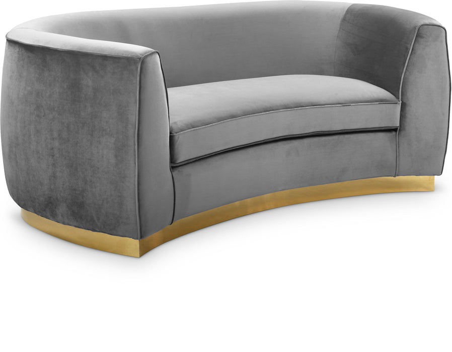 Julian Grey Velvet Loveseat - Furniture Stars (Chicago, IL)