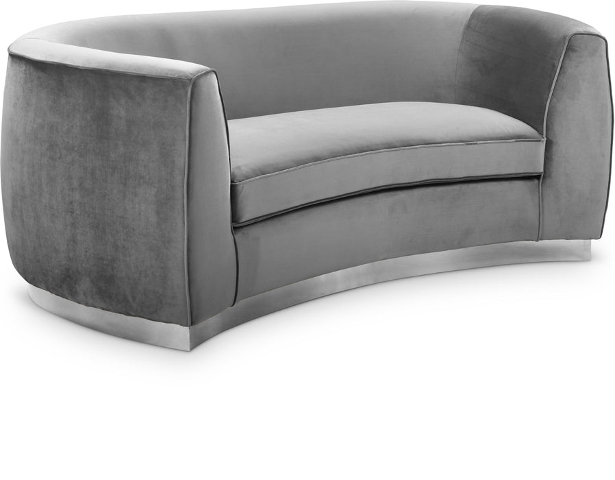 Julian Grey Velvet Loveseat - Furniture Stars (Chicago, IL)