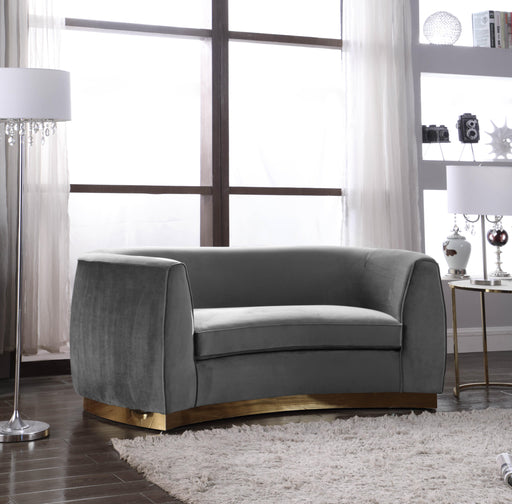 Julian Grey Velvet Loveseat - Furniture Stars (Chicago, IL)