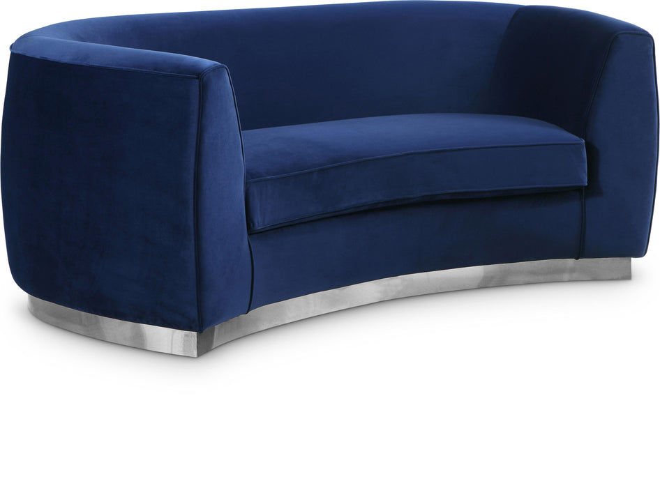Julian Navy Velvet Loveseat - Furniture Stars (Chicago, IL)