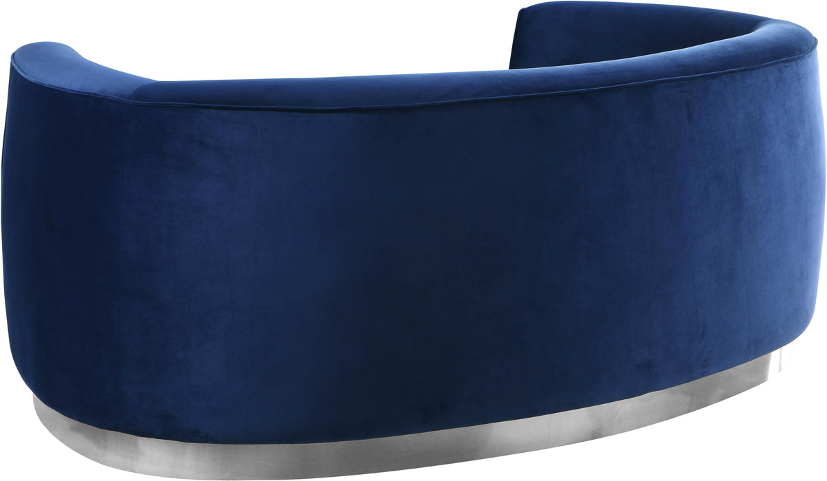 Julian Navy Velvet Loveseat - Furniture Stars (Chicago, IL)