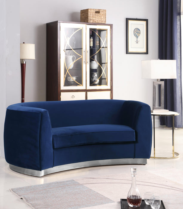 Julian Navy Velvet Loveseat - Furniture Stars (Chicago, IL)