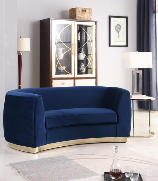 Julian Navy Velvet Loveseat - Furniture Stars (Chicago, IL)