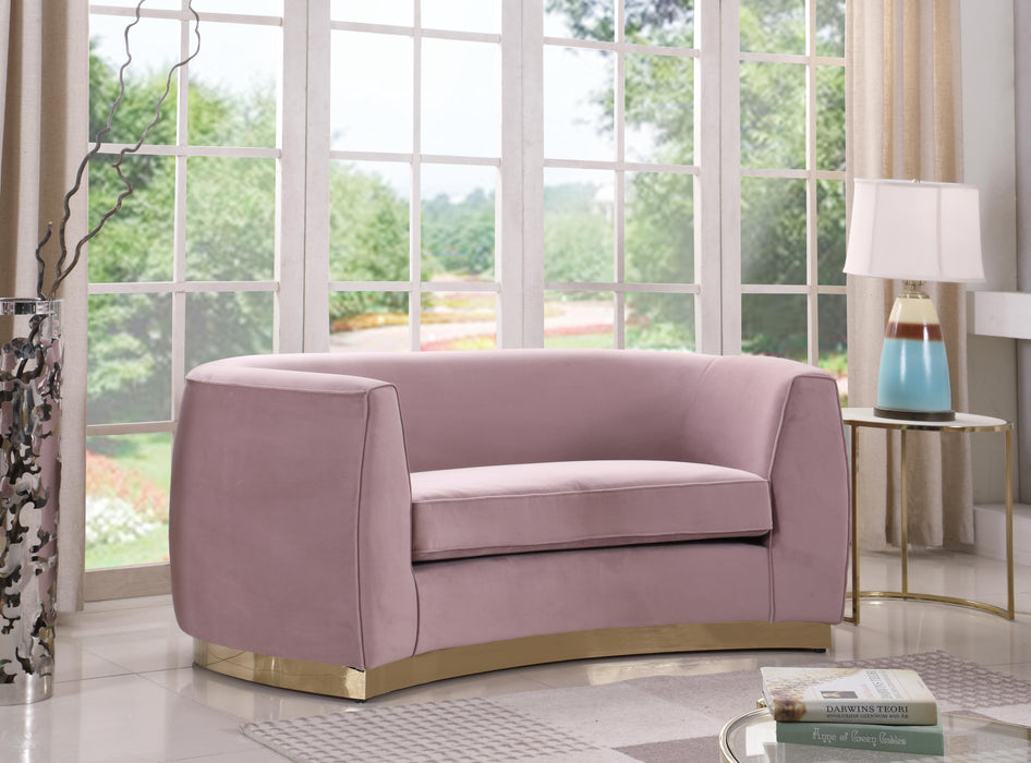 Julian Pink Velvet Loveseat - Furniture Stars (Chicago, IL)