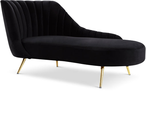 Margo Black Velvet Chaise - Furniture Stars (Chicago, IL)