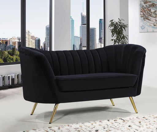 Margo Black Velvet Loveseat - Furniture Stars (Chicago, IL)
