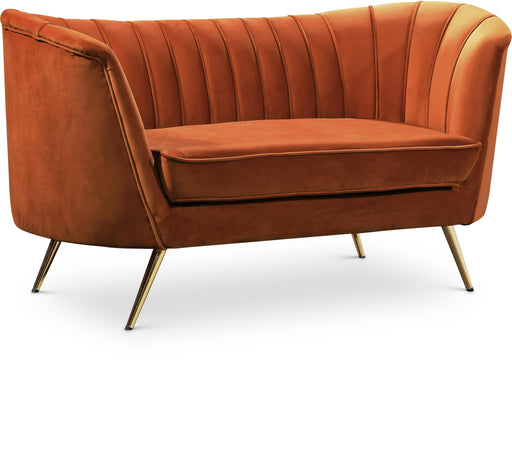 Margo Cognac Velvet Loveseat - Furniture Stars (Chicago, IL)