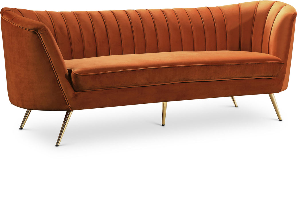 Margo Cognac Velvet Sofa - Furniture Stars (Chicago, IL)