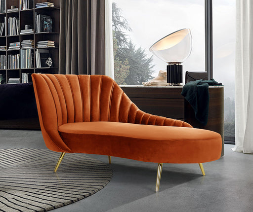 Margo Cognac Velvet Chaise - Furniture Stars (Chicago, IL)