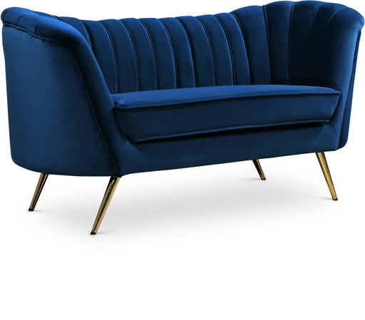 Margo Navy Velvet Loveseat - Furniture Stars (Chicago, IL)