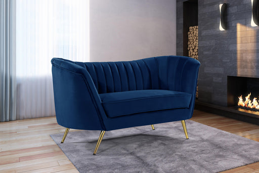 Margo Navy Velvet Loveseat - Furniture Stars (Chicago, IL)